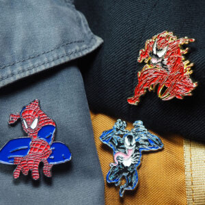 Spider-Man, Venom & Carnage enamel pin set